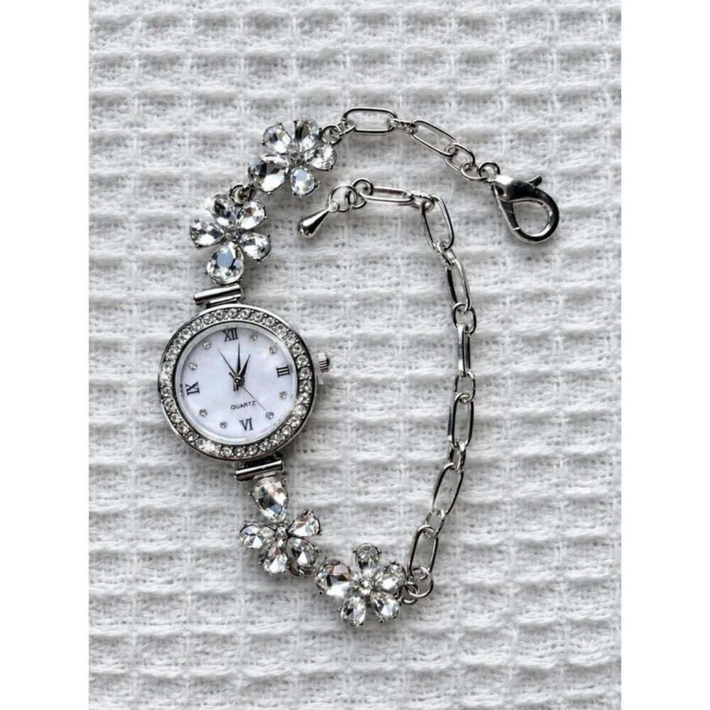 Silver Flowers Watch